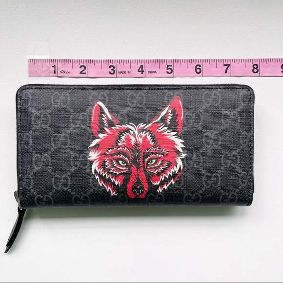 Gucci GG Supreme Black Fox Print Wallet - Picture 3 of 10